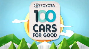 100 cars for good campaign by toyota