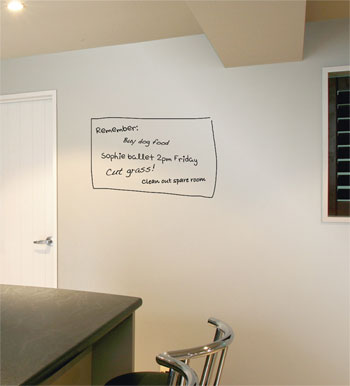 Write-on wallpaint white board paint