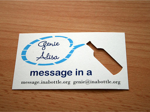 message die cut business card