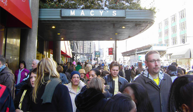 Busy Black Friday in front of Macy's 2012 black friday deals
