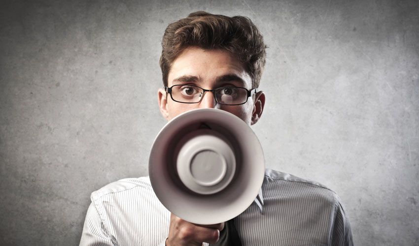 megaphone businessman