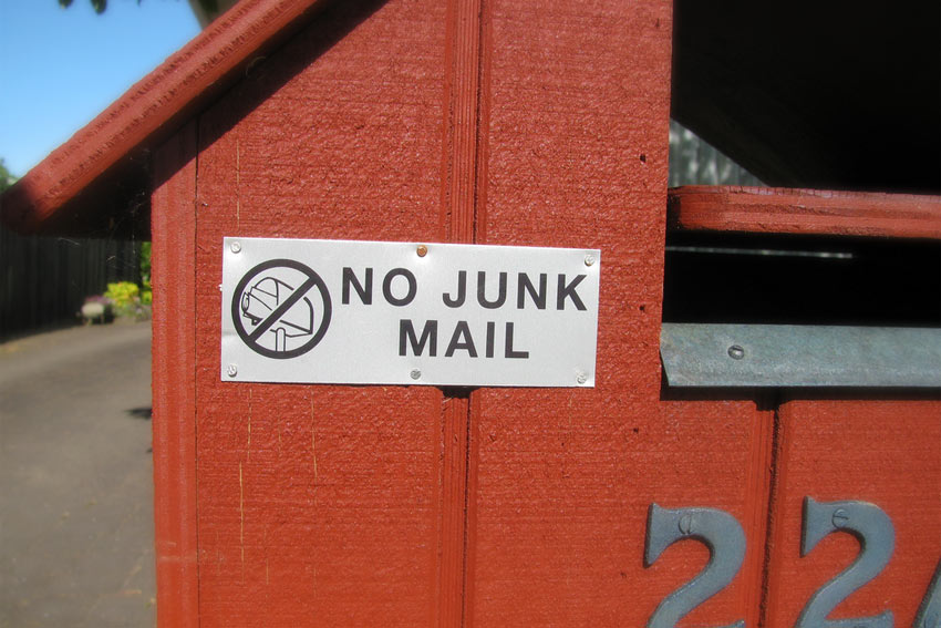 No junk mail allowed!