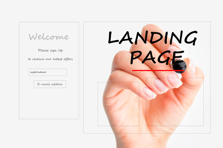 Landing page layout design
