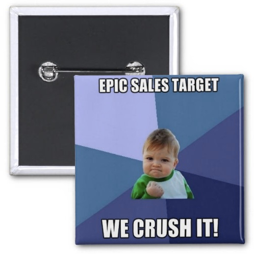 Success Kid square pin for sales team