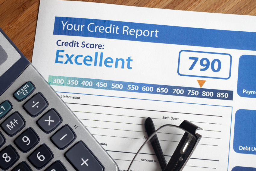 Credit score in a credit report
