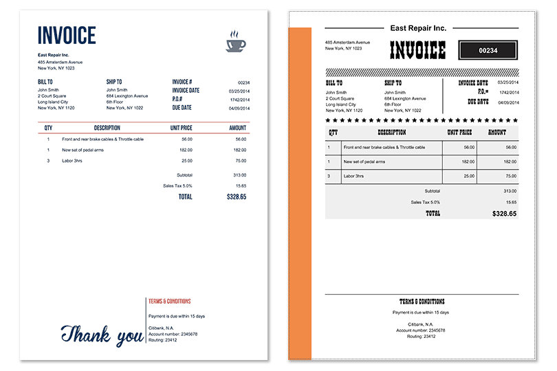 Invoice Home template