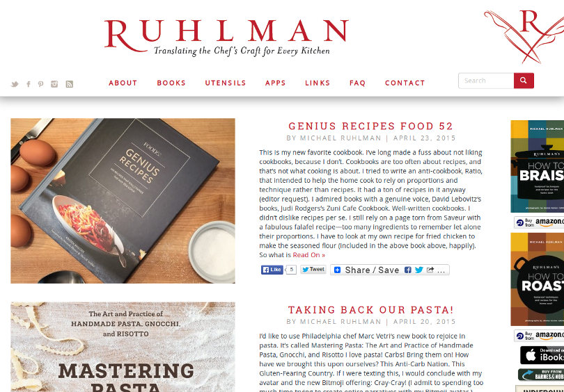 Ruhlman website screenshot