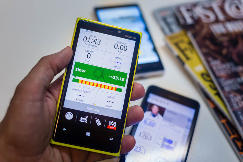 Caledos Runner running app on Windows phone