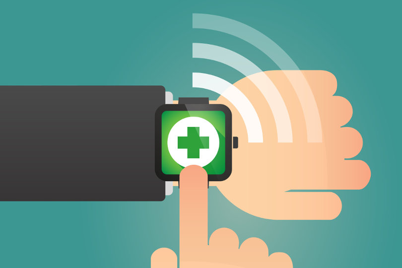 Smart watch and iBeacons connectivity for healthcare