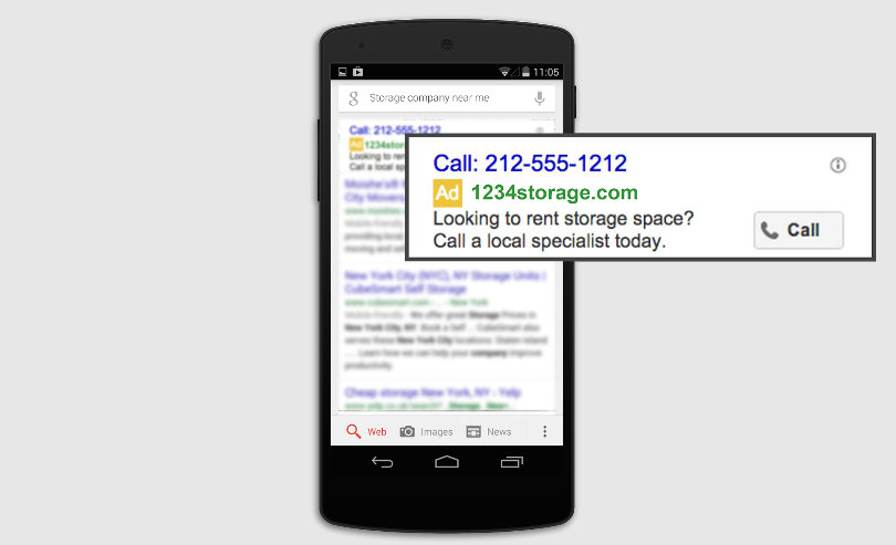 AdWords call only example