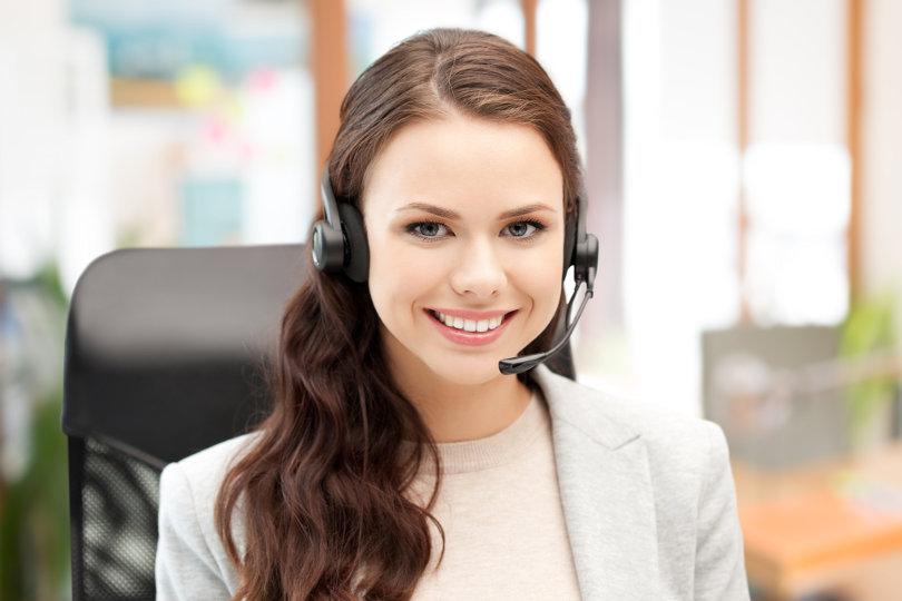 Businesswoman using VoIP for business calls