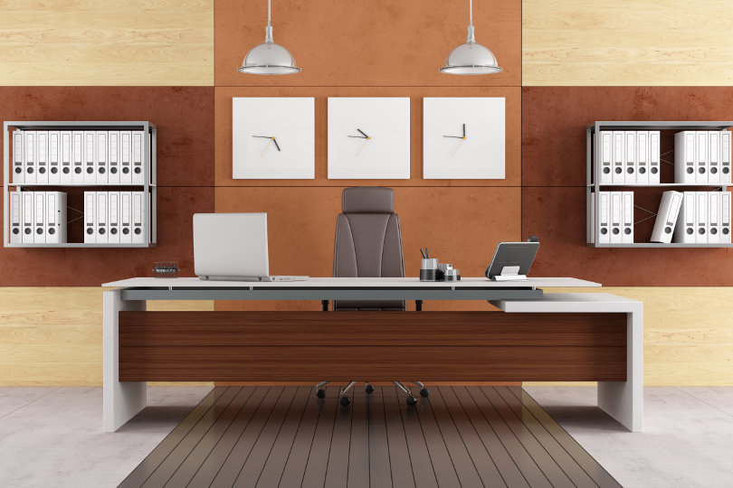 Elegant modern office with executive desk