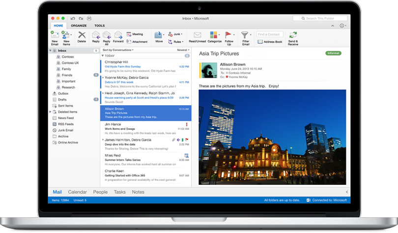 Outlook 2016 for email management - screenshot