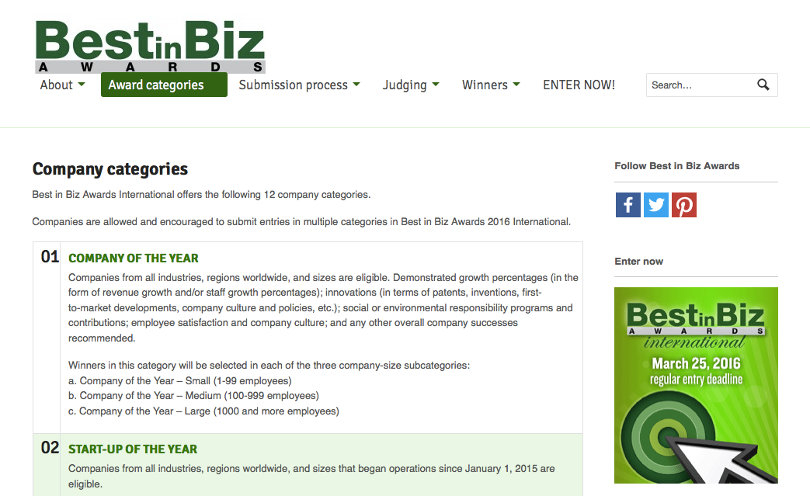 Best in Biz Awards