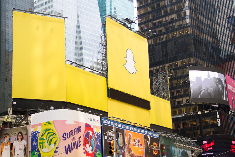 Snapchat on Times Square