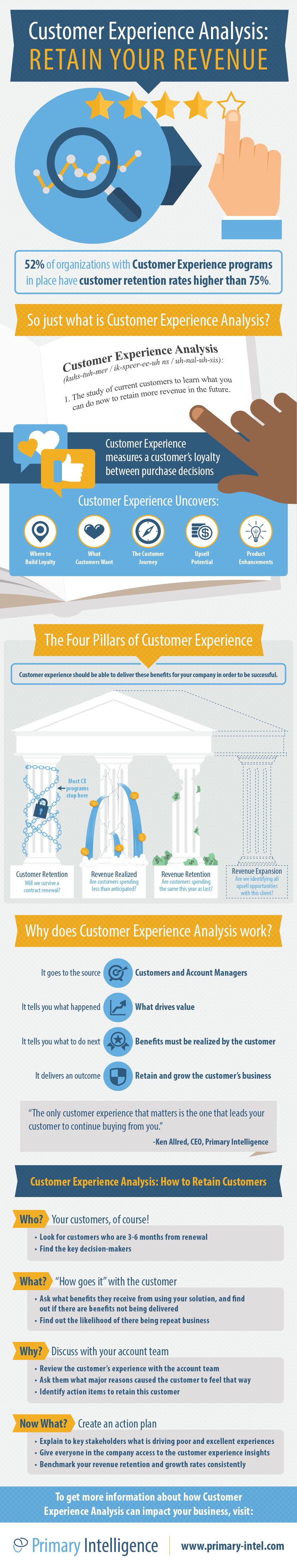 Customer experience analysis - infographic by Primary Intelligence