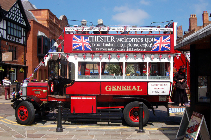 Chester vintage tour bus