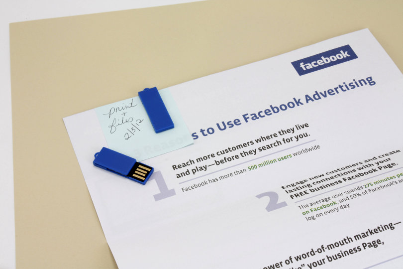 Facebook paperclip USB swag
