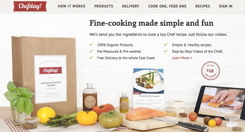 Chefday! homepage screenshot