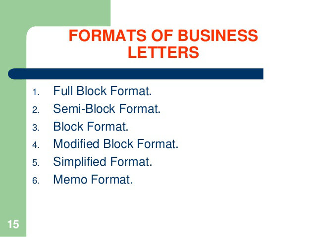 Business letters format
