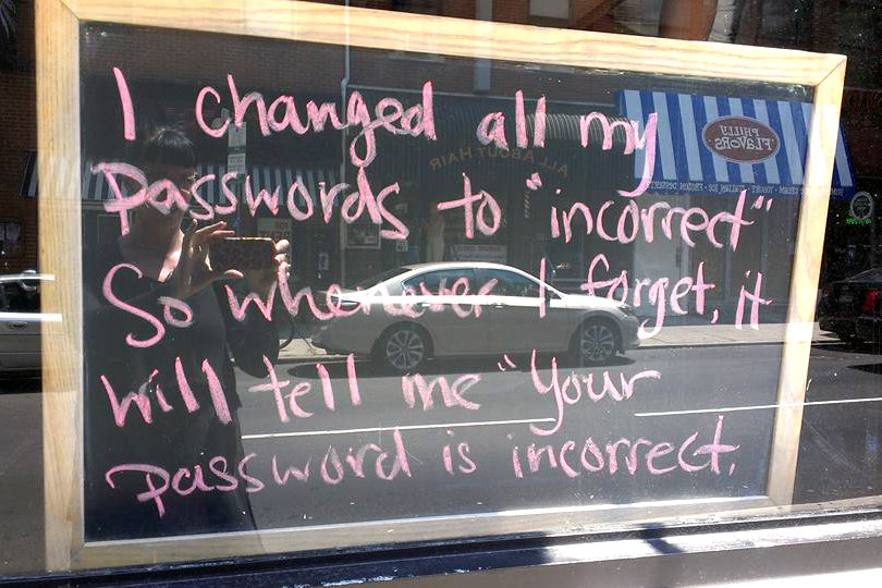 Your password is incorrect