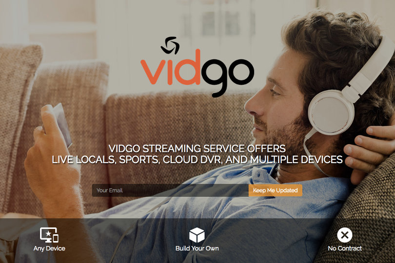 VIDGO video streaming - website screenshot