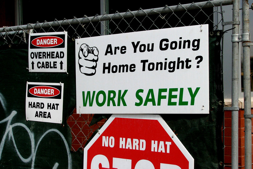 Work safely sign