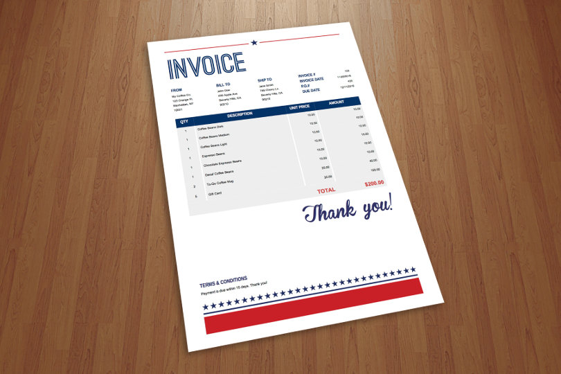 Invoice template sample