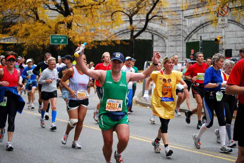 Employee participating in marathon