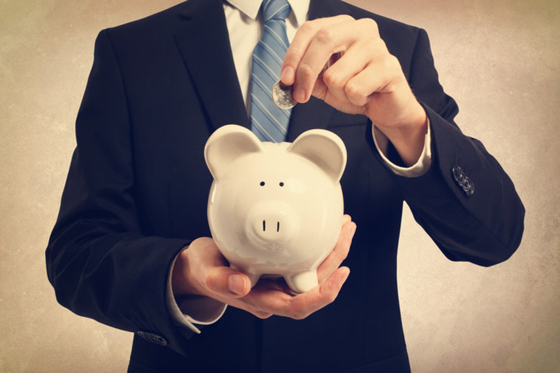 Save business money in a piggy bank