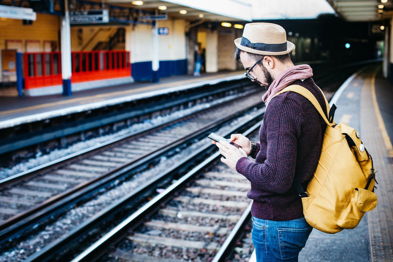 Young person using smartphone