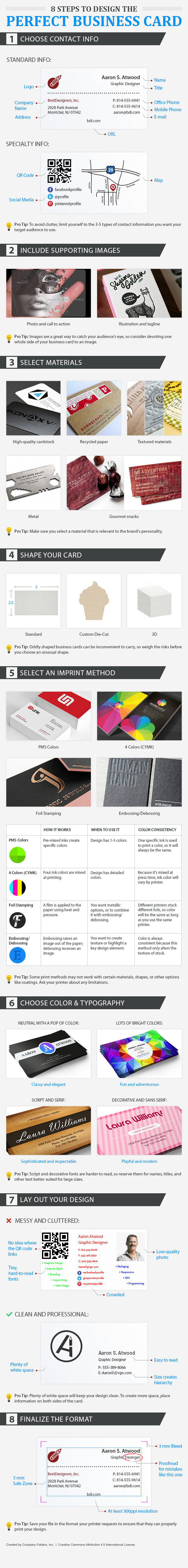 Business card design tips - infographic