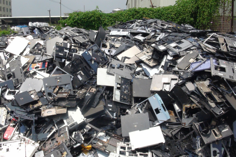 wasted electronics being recycled