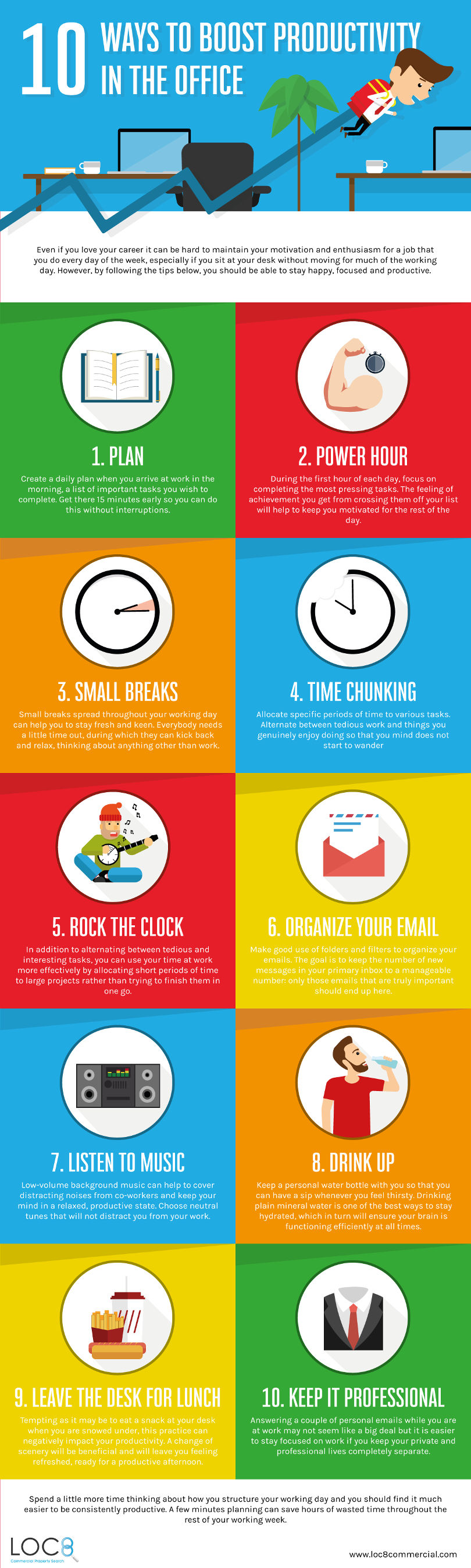 Boost productivity in the office - infographic