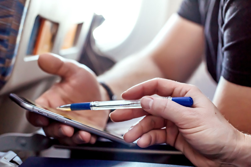 Using smartphone during flight