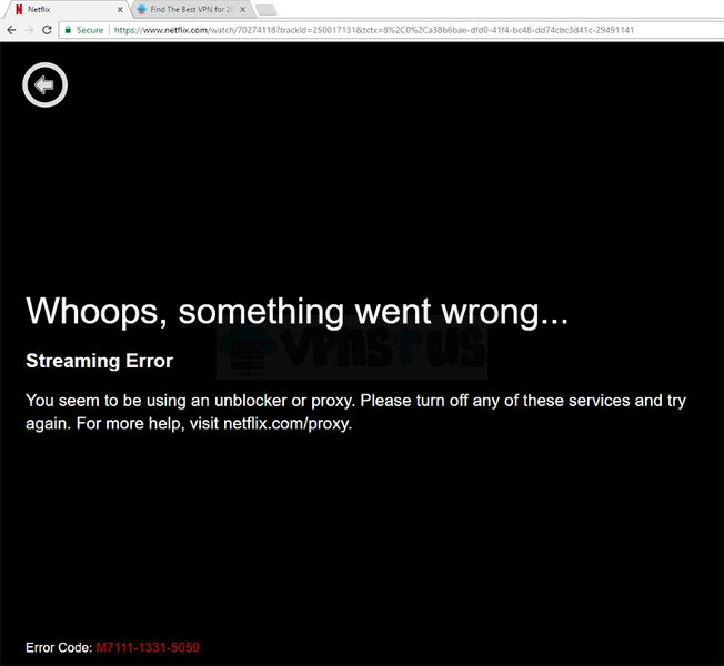 Netflix proxy error message