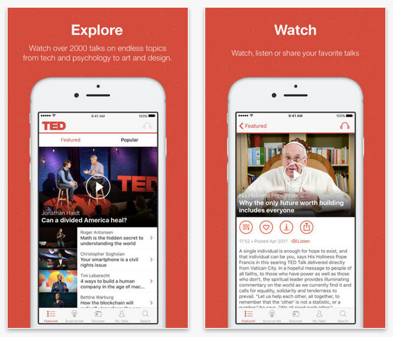 TED Conference app screenshot