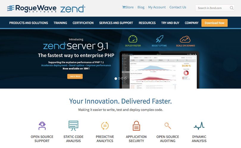 Zend website screenshot