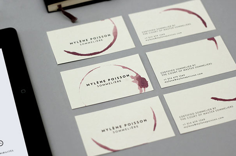 Mylene Poission Sommeliere business card design