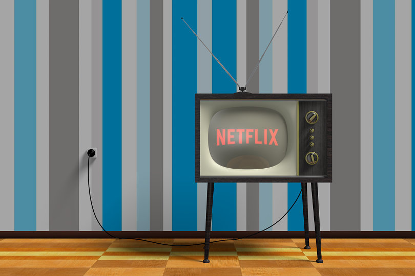Netflix on retro TV set