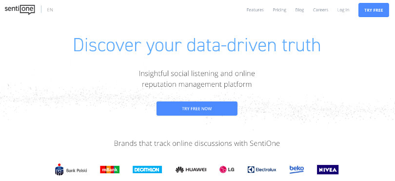 SentiOne homepage