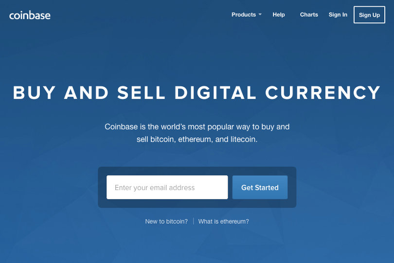 Coinbase website screenshot