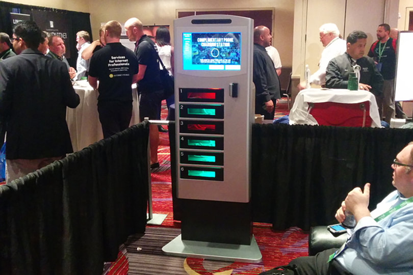 Mobile charging station at a trade show
