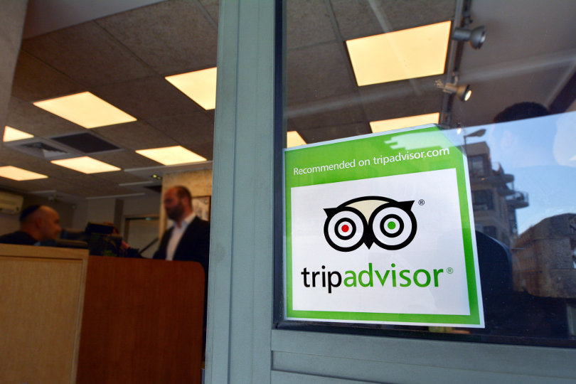 TripAdvisor sticker on restaurant window