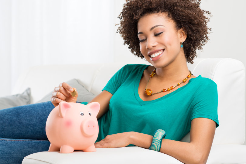 Young woman with good financial habits