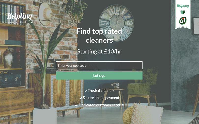 Helpling UK website