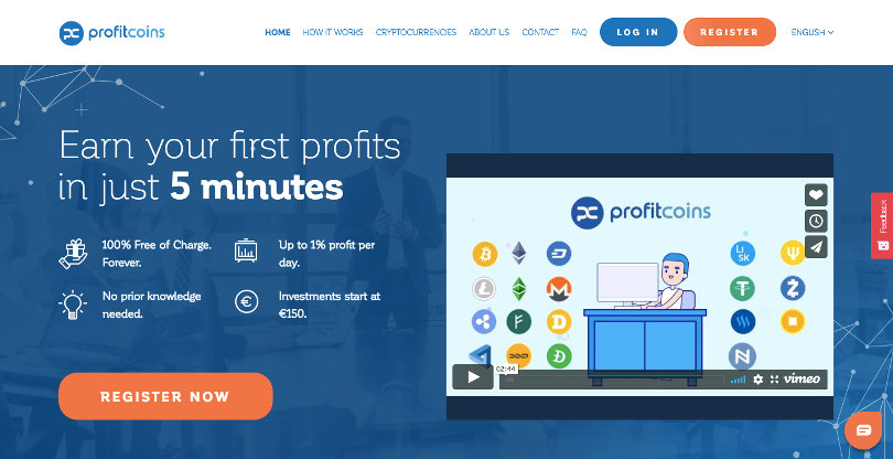 ProfitCoin.io website screenshot