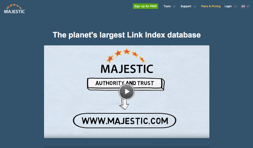 MajesticSEO website