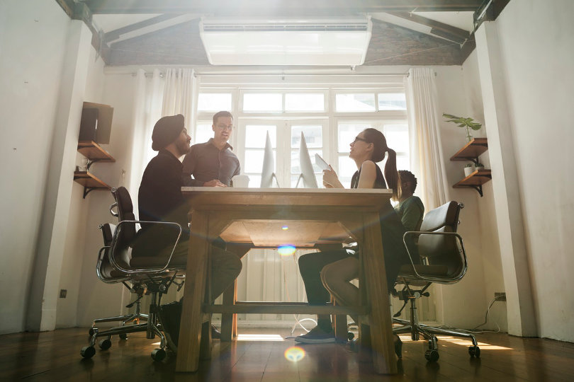 Business team meeting in a Virtual Headquarters