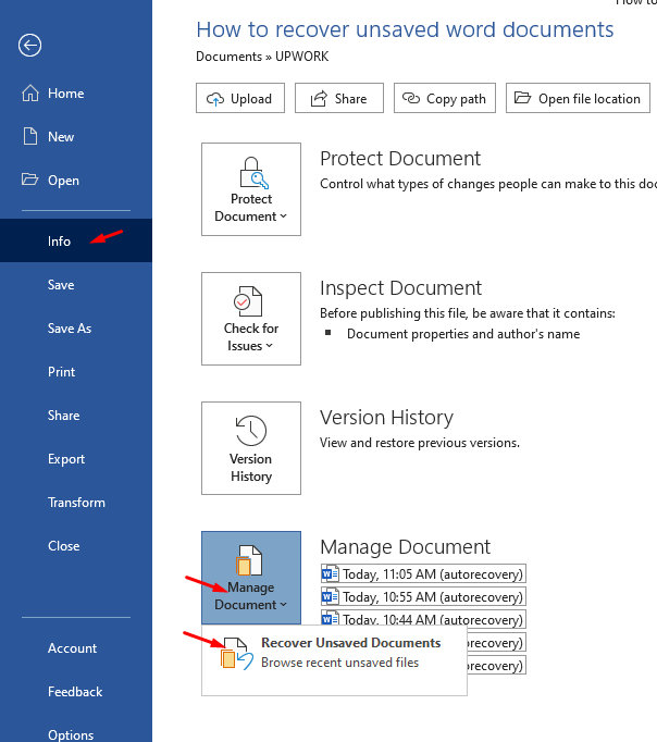 How To Recover Unsaved Word Documents PurshoLOGY